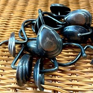 Black  & Bronze Metal Shower Curtain Hooks, Set of 12